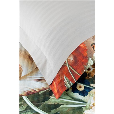Постельное белье Карвен Stripe Satin с цветным принтом семейное N251-SB002 (7пр.) (Акция)