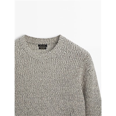 Jersey punto con algodón cuello redondo